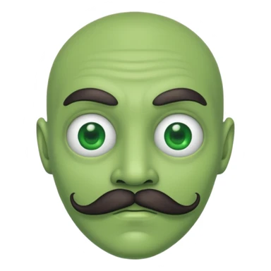 alien with mustache sticker