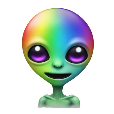 Rainbow alien sticker