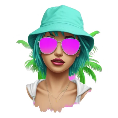 Vaporwave person hoodie dancing hip hop bucket hat tropical Skater fashion aesthetic baggy clothes graphic t shirt 420 sticker