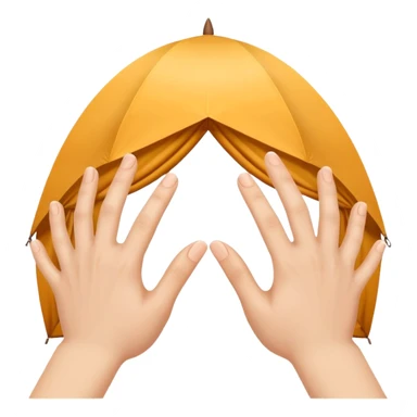 Two hands touching all finger tips shaped like a tent sticker