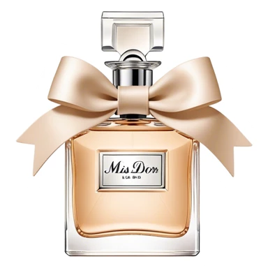 Classic miss dior eau de parfum, bow bottle, low, beige sticker