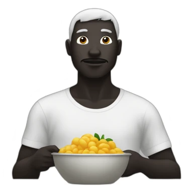 Homme noir mange pastèque dans seau blanc sticker