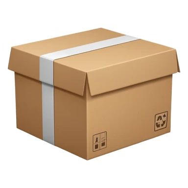 Minimal line-art icon of a shipping box, simple modern style, clean outlines, slightly 3D, no background, transparent, represents “reselling / e-commerce / flipping items” sticker