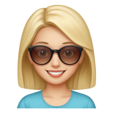 girl with sunglasses not on eyes , sunglasses over head sticker