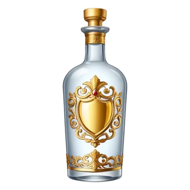 a golden bottle of vodka sticker