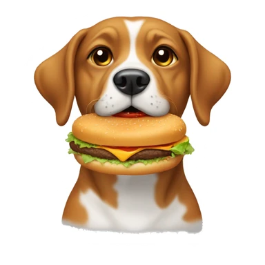 Dog eating burger sticker