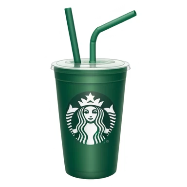 Dark green Starbucks straw sticker