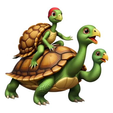 turtle riding turkey sticker