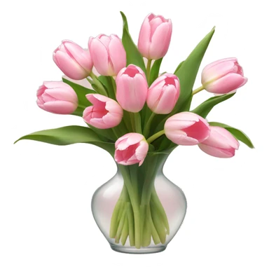 Pale pink bouquet of tulips in vase sticker