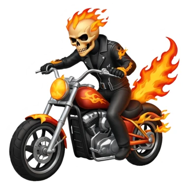 Ghost rider on motorbike is on fire sticker