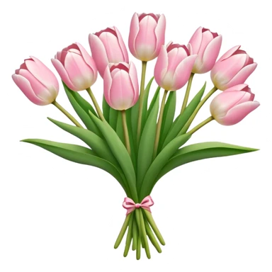 pinkish White tulip bouquet  sticker