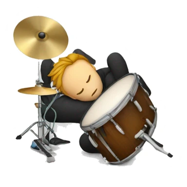 Tired drummer falling asleep sticker