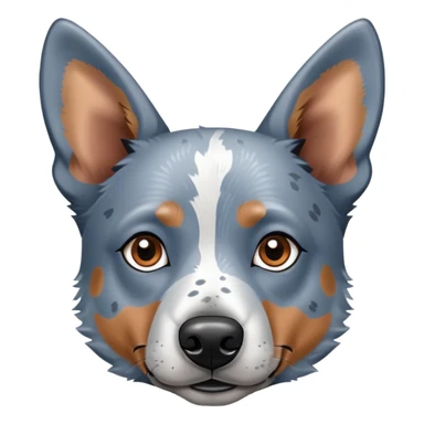head shot of a blue heeler cattle dog with speckled blue-gray coat and pointed ears sticker