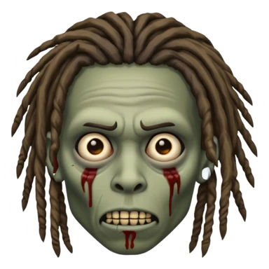 African American zombie with dreads, one eye sticker