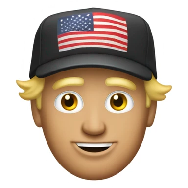 Donald Trump wearing MAGA hat sticker