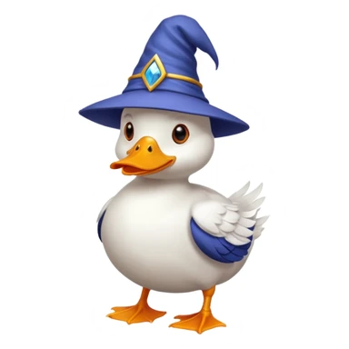 Duck wearing a wizard hat sticker