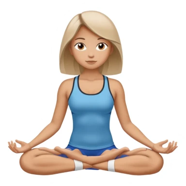The same girl is sitting in a lotus position, with shoulder-length hair and sportswear. sticker