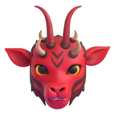 Belzebuth as a devil with red skin and horns sticker