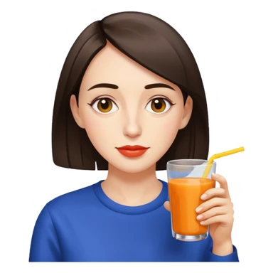 Maia Sandu drinking juice sticker