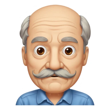 black mustache old man,Big mustache.
negative: Dont use same face style. sticker