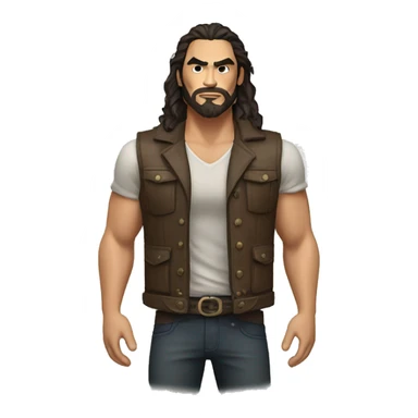 realistic jason momoa wearing vest sticker