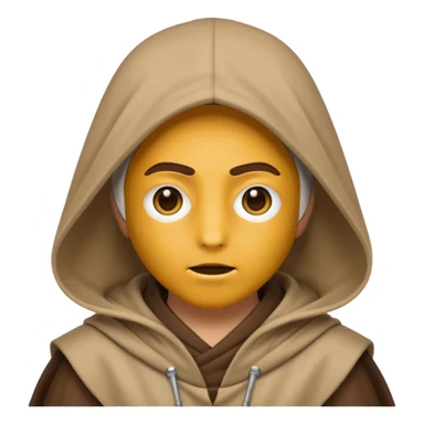 Jedi wearing hood emoji eyes covered sticker