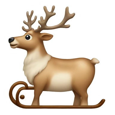 beige sleigh with a reindeer sticker