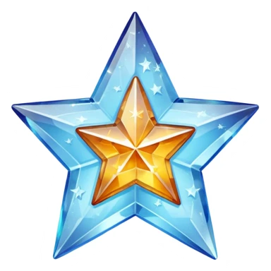 carved crystal star a shining "$" symbol sticker