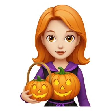 Cute mommy with trick or treat pumpkin basket  sticker
