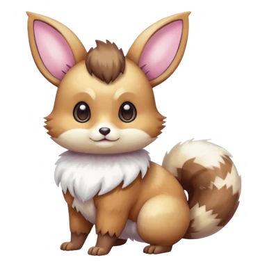Kawaii Shiny Colorful Pastel Furret-Eevee-fusion Full Body sticker