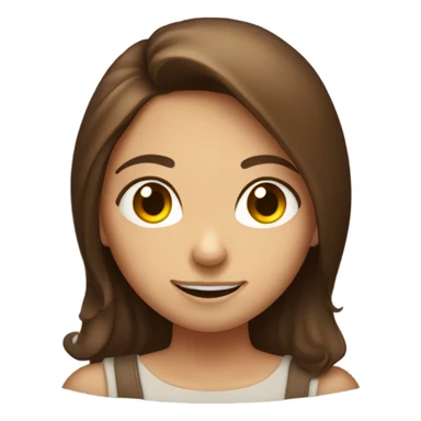 Mischievous brown hair girl with a devious idea sticker