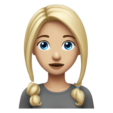 Blonde girl, blue eyes feeling sick ￼ sticker