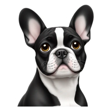 French bulldog black and white sticker