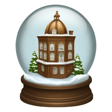 vintage brown rococo snow globe sticker