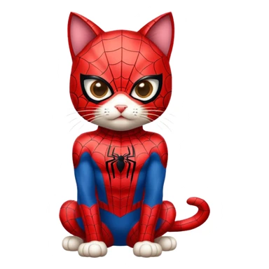 Cat wearing spiderman costume sticker