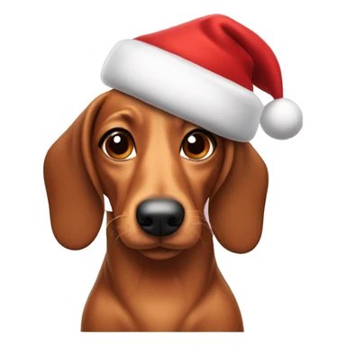 wiener dog with Santa hat sticker