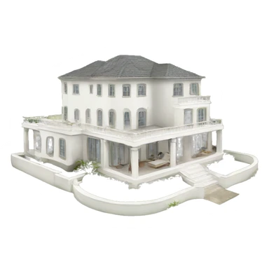 white luxury villa sticker