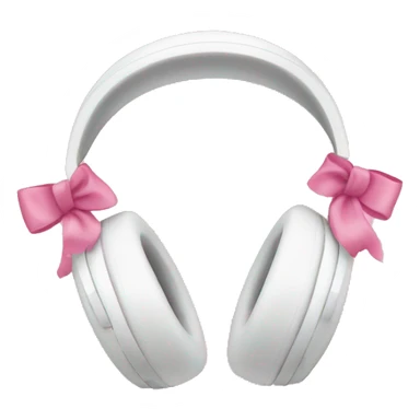White headphones with pink bow sticker