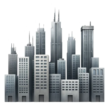 dystopian cityscape sticker