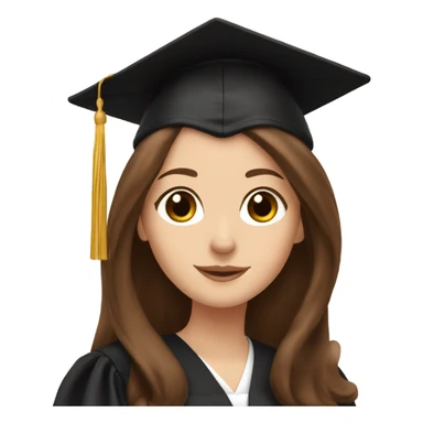 Brown haired white girl in graduation cap holding black long haired dachshund  sticker