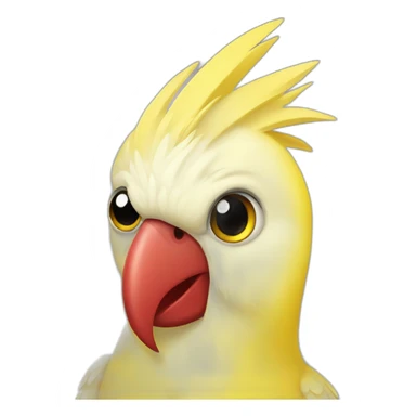 yellow cockatiel with read angry emoji cheeks sticker