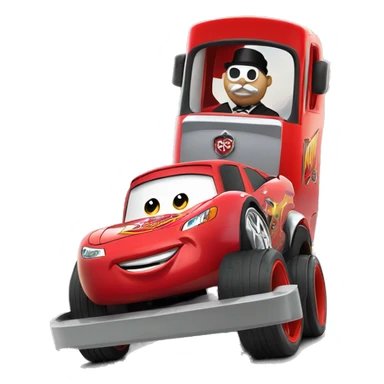 mr.monopoly monopoly go in a disney lightning McQueen car sticker