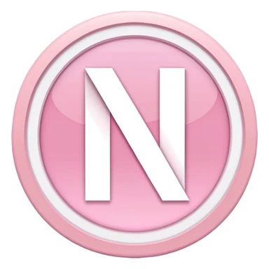 Netflix aesthetic "N" logo in pastel pink with white glowing outline around "N" sticker