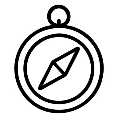 compass, modern icon style, clean lines, simple, easily recognizable, suitable for app icon sticker