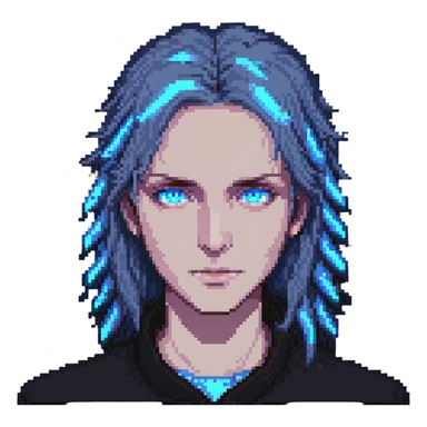 person with glowing blue eyes from Dune sticker