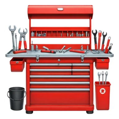 red mechanic tool table sticker