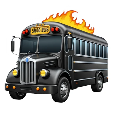 Darth Vader’s Batman-armored 1936 black graphite colored school bus with horizontal holographic flames  sticker