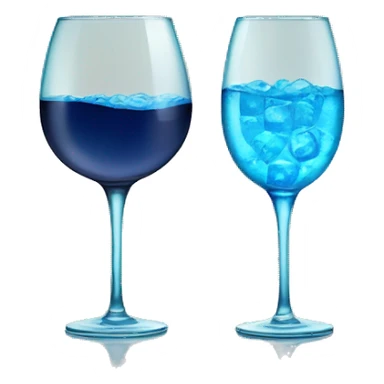 a wine glass of blue soda sticker
