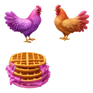 Purple waffles pink chicken wings  sticker