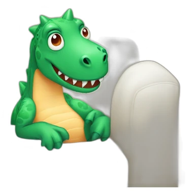 fever sick dinosaur on the sofa under blanckets sticker